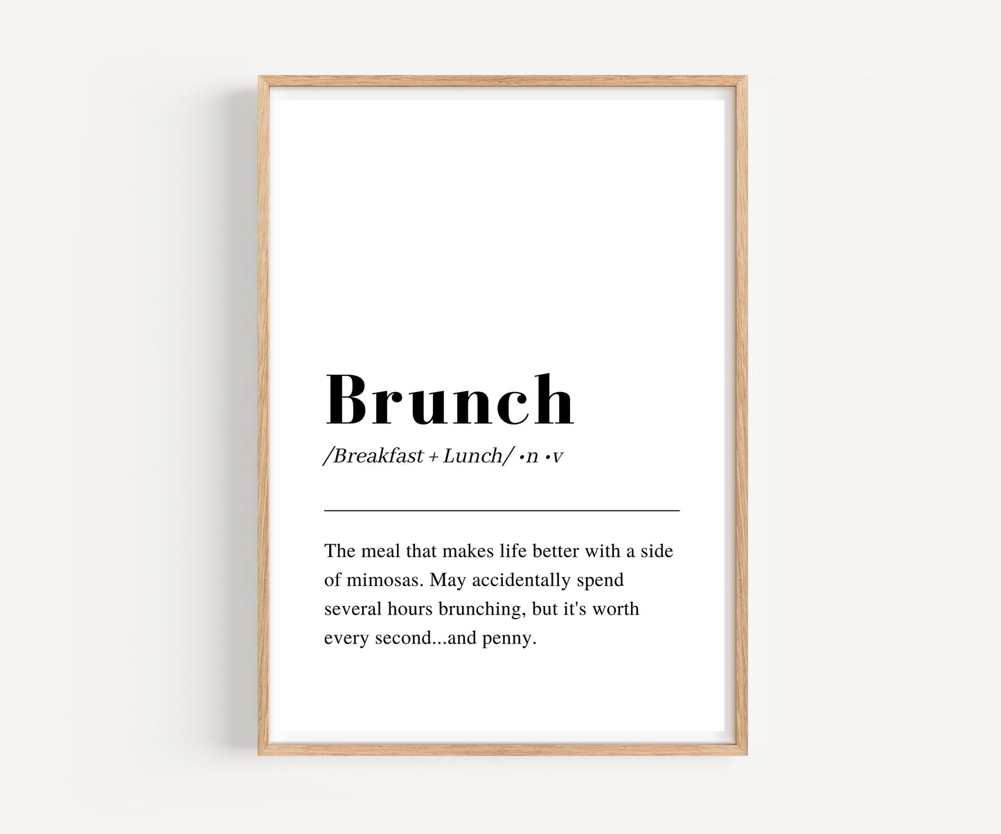 Brunch Definition print wall art, printable Wall Art, living room wall art, minimalist poster and print, home wall art, instant download