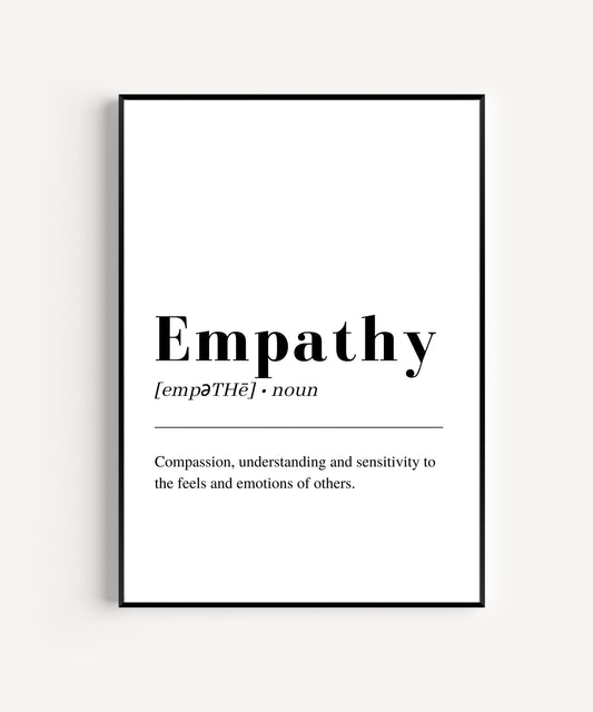 Empathy Definition wall art, Print Wall Art, living room wall art, minimalist poster print, home wall art, instant download print