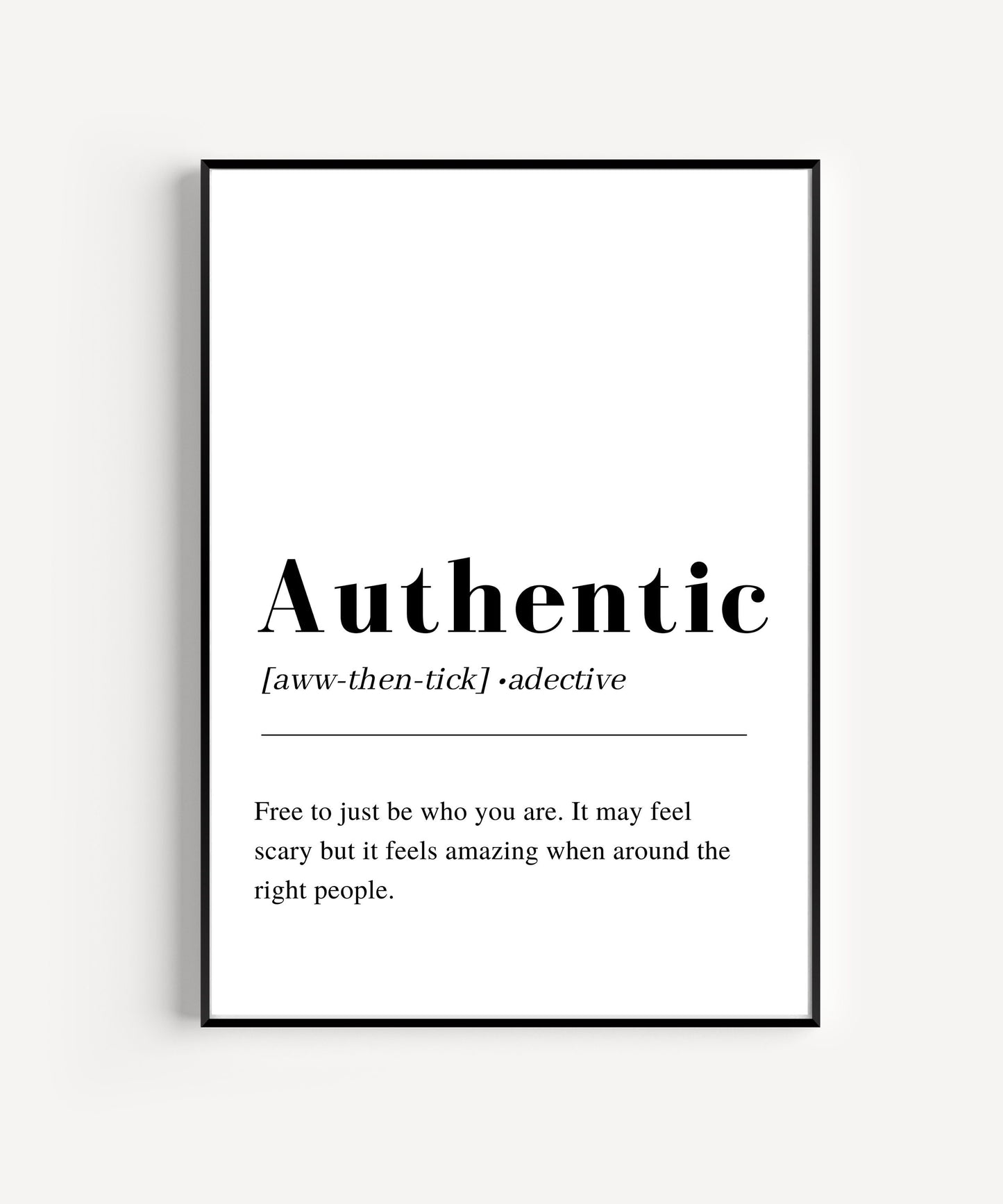 Authentic Definition print wall art, printable Wall Art, living room wall art, minimalist poster and print, home wall art, instant download