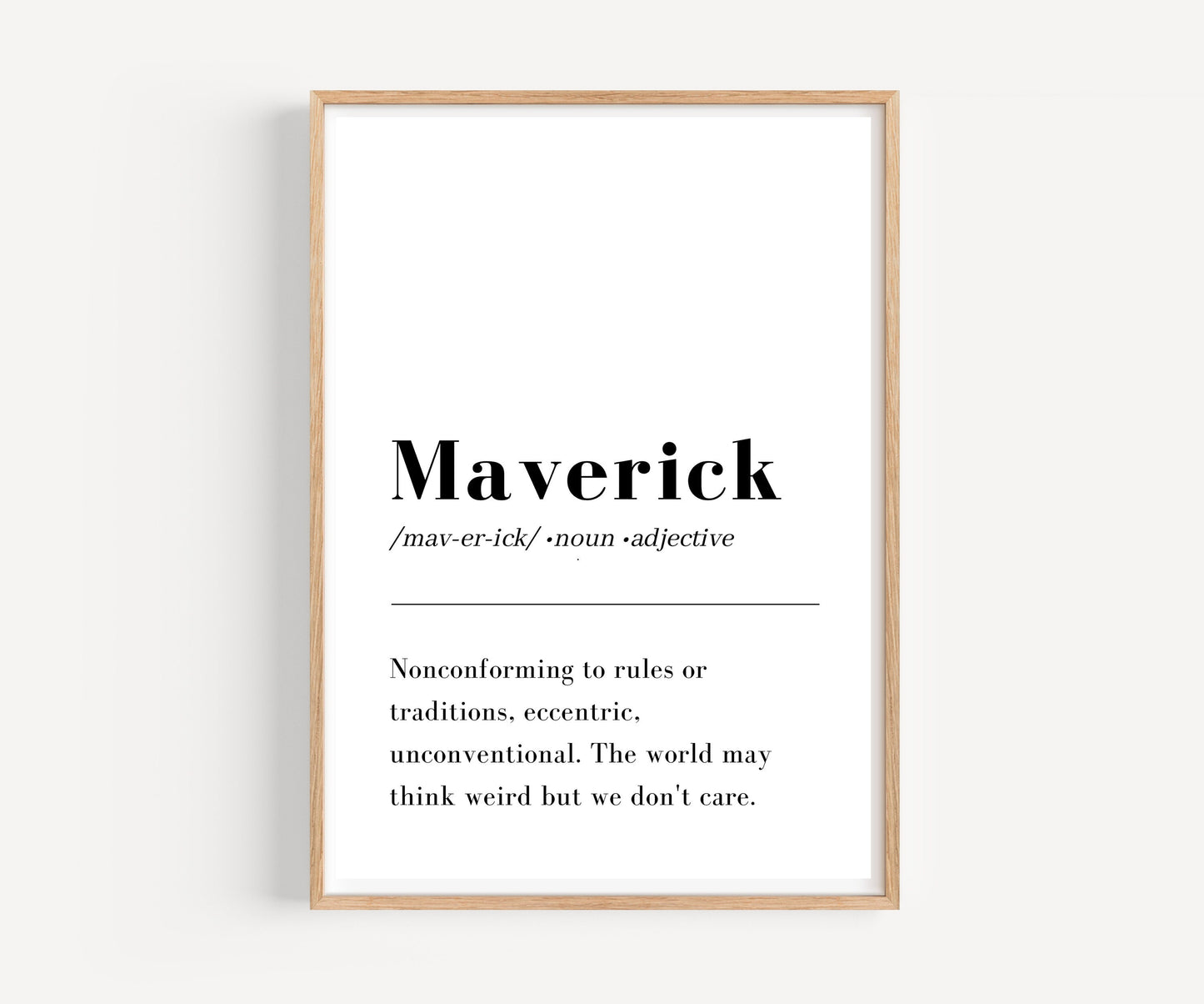 Maverick Definition print wall art, printable Wall Art, living room wall art, minimalist poster and print, home wall art, instant download
