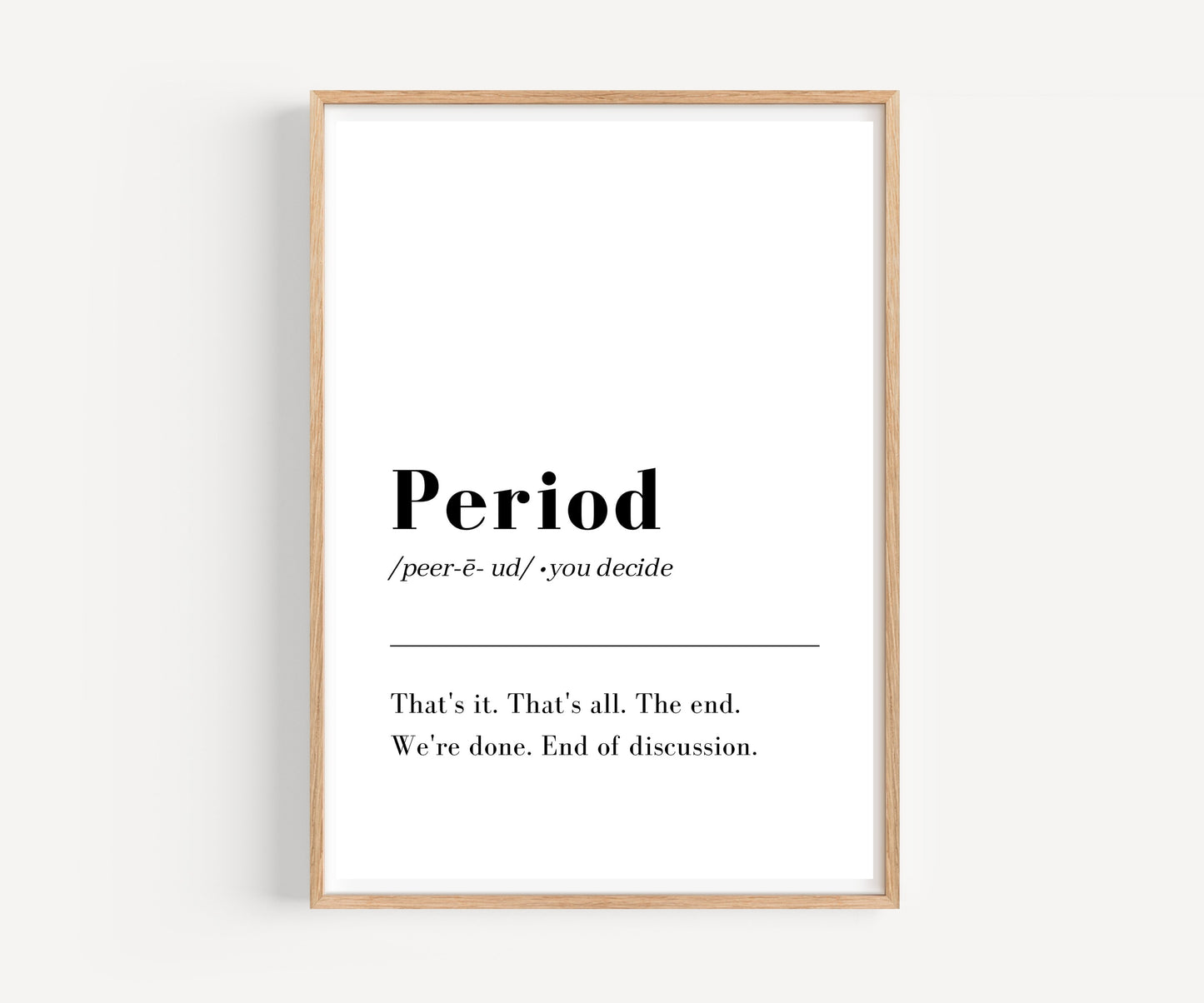 Period Definition print wall art, printable Wall Art, living room wall art, minimalist poster and print, home wall art, instant download