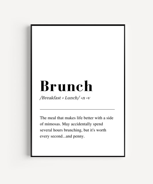 Brunch Definition print wall art, printable Wall Art, living room wall art, minimalist poster and print, home wall art, instant download