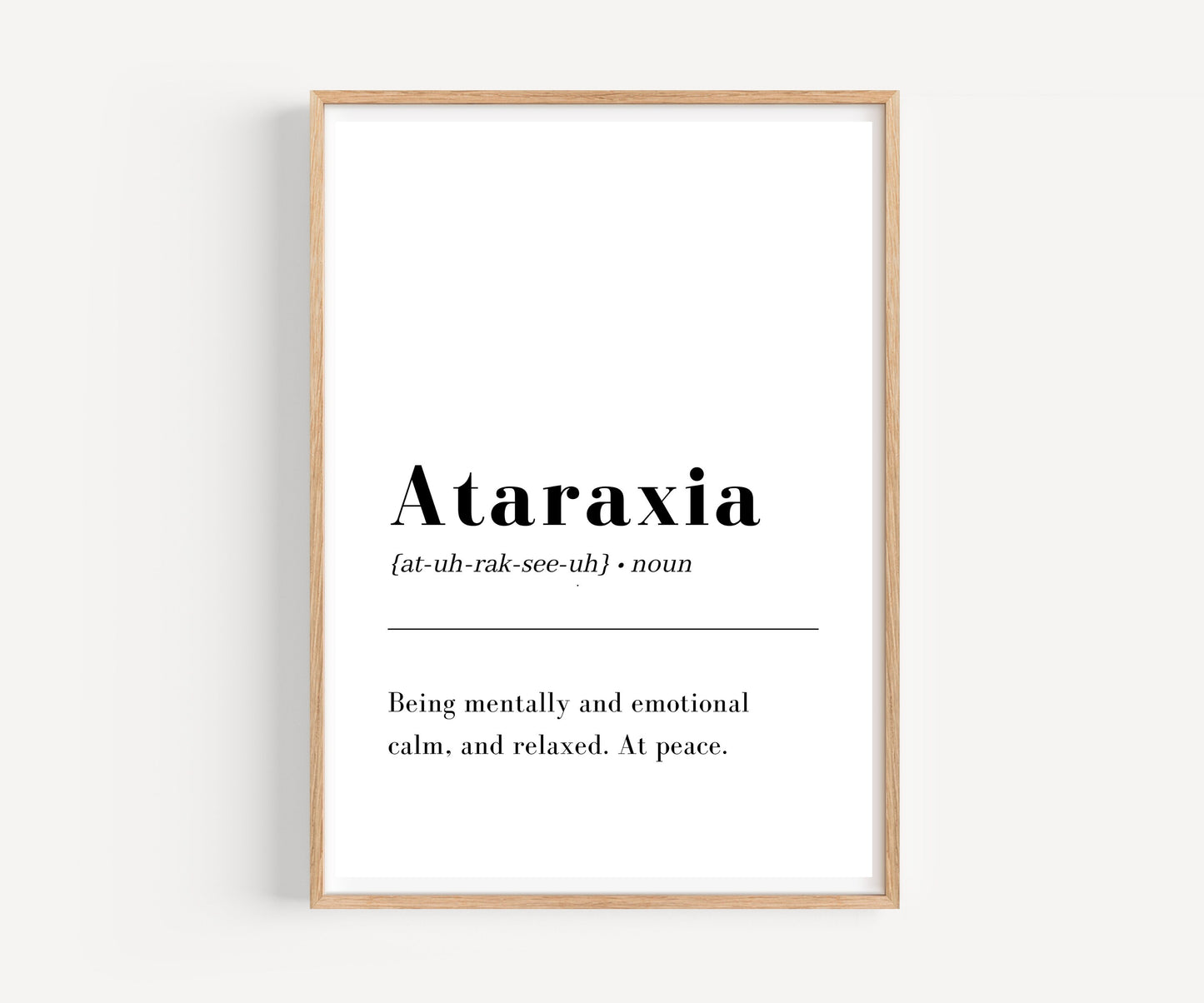Ataraxia Definition print wall art, printable Wall Art, living room wall art, minimalist poster and print, home wall art, instant download